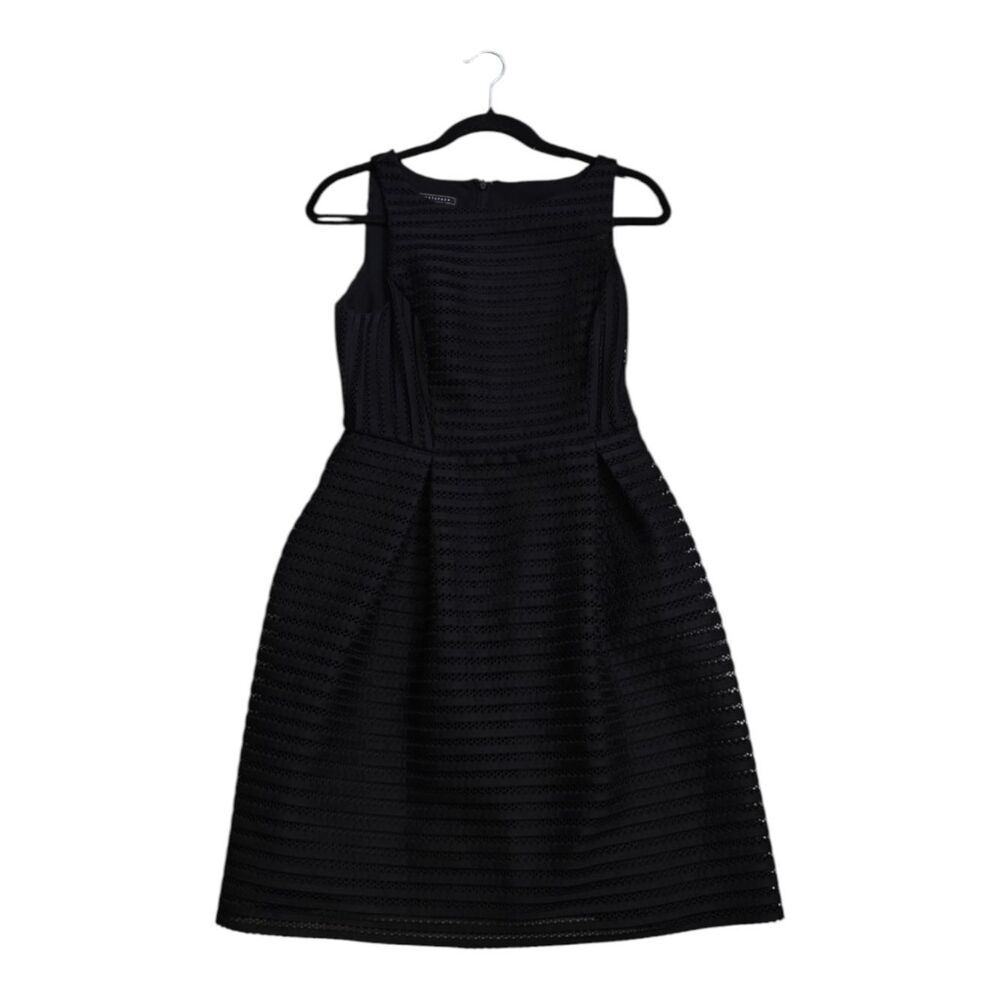 Metaphor Black Textured Sleeveless Midi Dress
